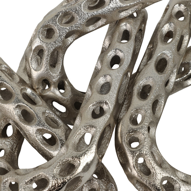 25x4 Pierced Metal 4-chain Link Object, Silver