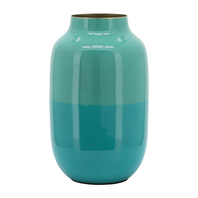 METAL 12 URN VASE, GREEN