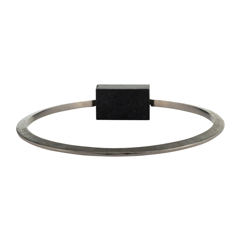 METAL,17,STANDING RING W/BASE ,NICKEL/BLACK