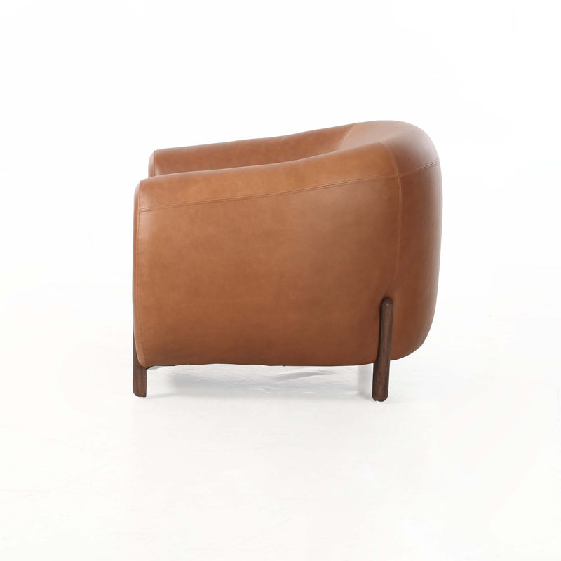 Grace Brown Leather Accent Chair (96Cm)