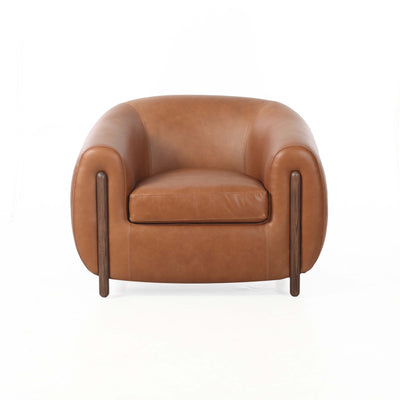 Grace Brown Leather Accent Chair (96Cm)