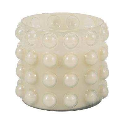 Glass, 9 81 Oz Bubble Candle, Ivory