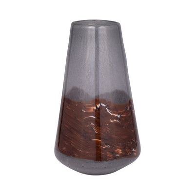 GLASS, 14 VASE GREY/BROWN