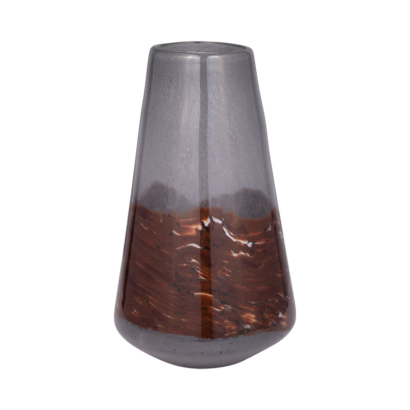 GLASS, 14 VASE GREY/BROWN