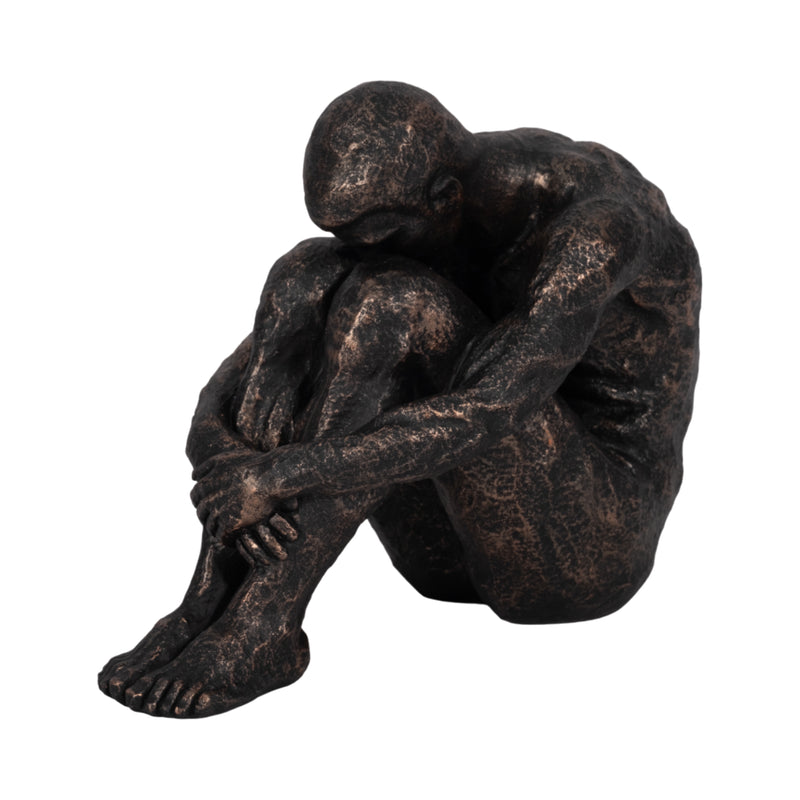 9 Sitting Man, Bronze