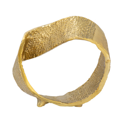 Metal, 8 Twisted Hammered Ring, Gold