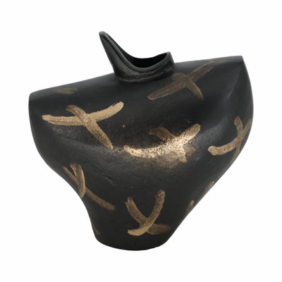 9 Ponce Tribal Black & Gold Vase