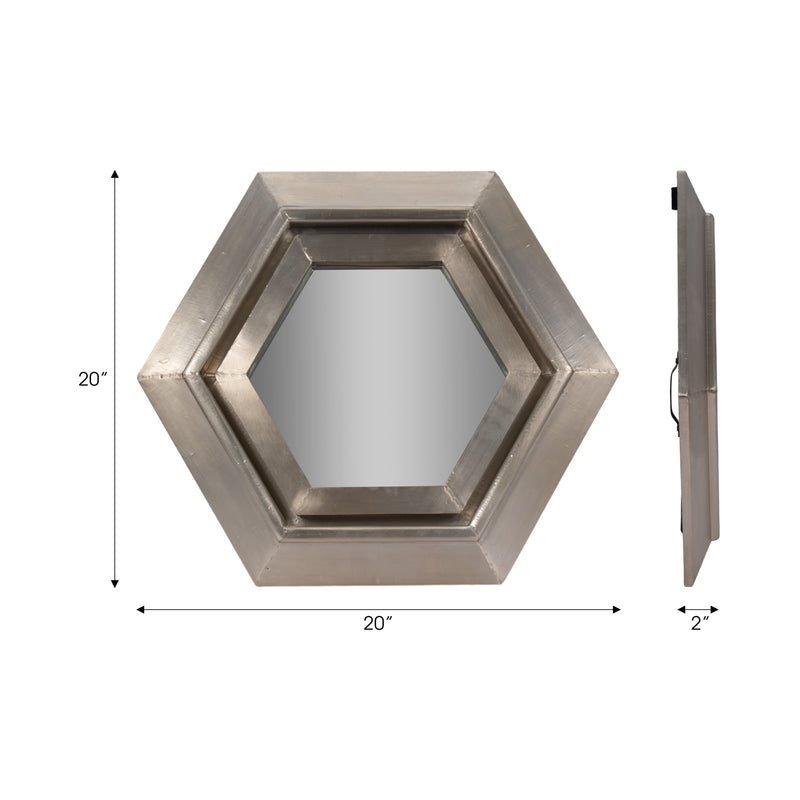 20x20 Warwin Silver Clad Hexagon Mirror