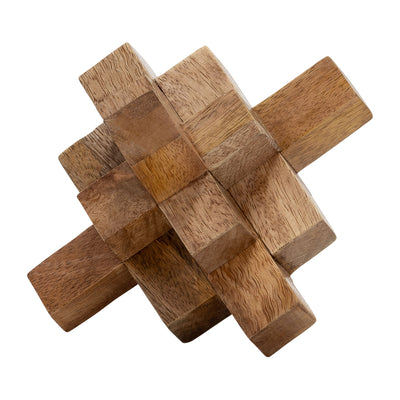 WOOD, 5  GEOMETRIC ORB, NATURAL