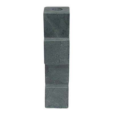 8x3 Stacked Cube Marble Taper Holder, Green