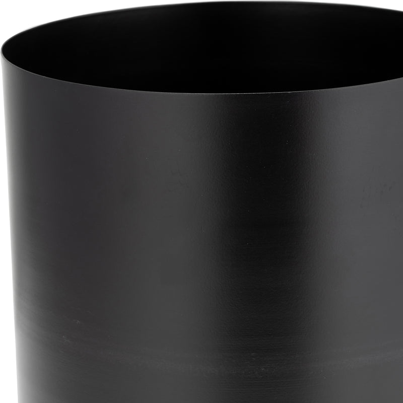 Ec Metal,8,flat Round Base Planter,black