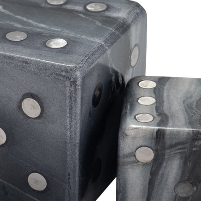 S/2 3/4 Mistry Grey Marble Dice