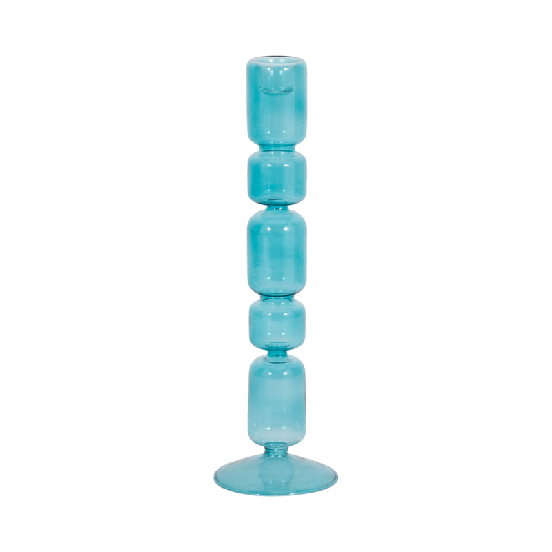 12 Mixed Bubble Taper Candleholder, Blue