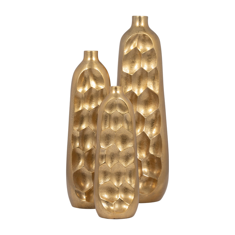 METAL, 19 CUT-OUT VASE, GOLD