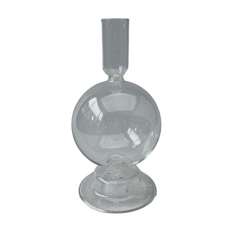 7 Glass Bubble Taper Candle Holder, Clear