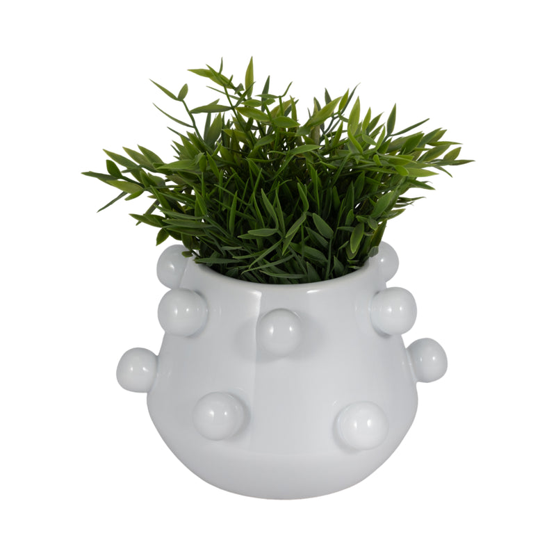 8 Tapered Bubble Planter, White