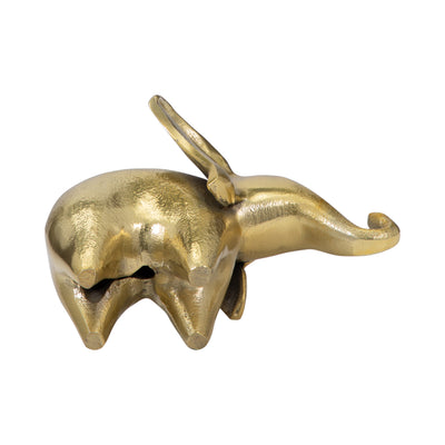 Metal, 7 Trunk Up Elephant, Gold