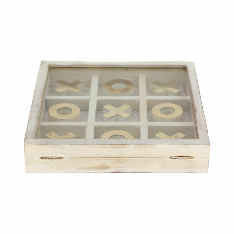 WOOD 8X8 TIC TAC TOE, WHITE