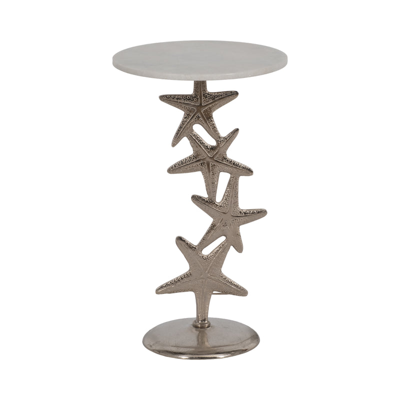 Metal/marble15d/25h,silver Starfish Sidetable Kd