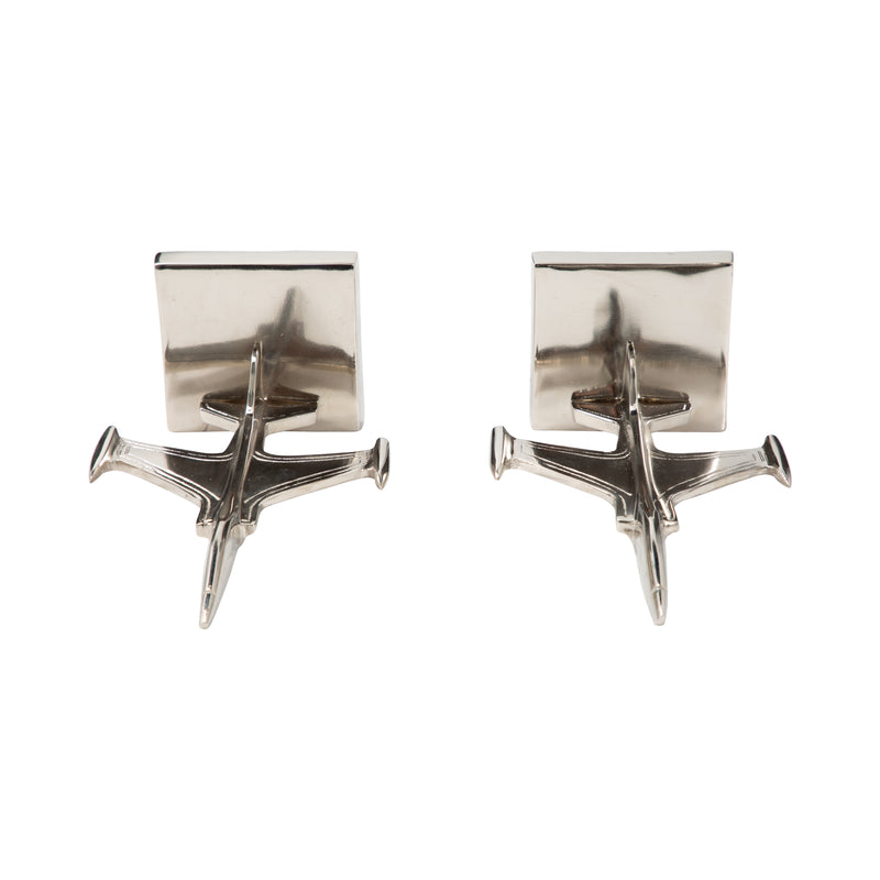 S/2 9 Orleans Silver Plane Bookends