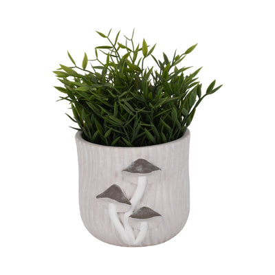 6 Mushroom Applique Planter, Grey