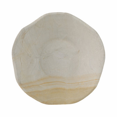 9 Sandstone Pedestal Bowl, Tan