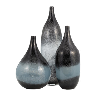 GLASS, 14 VASE BLUE OMBRE