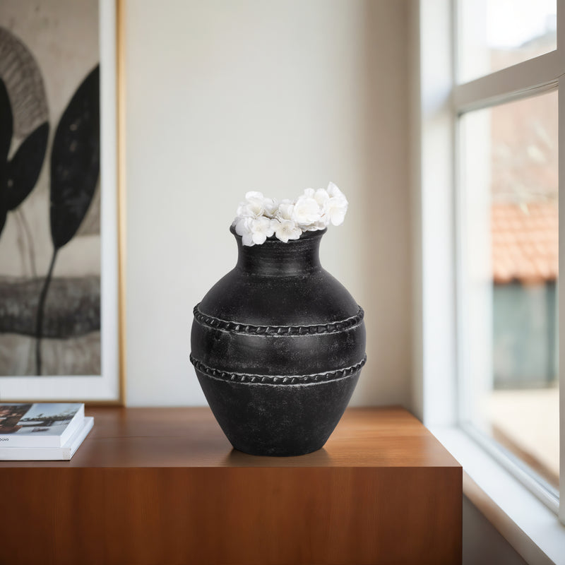 14 Traditional Terracotta Vase, Black