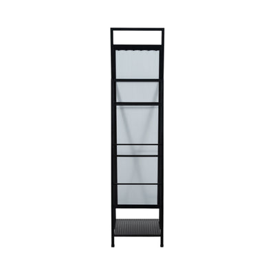 63 Standing Mirror W/ Hooks, Black