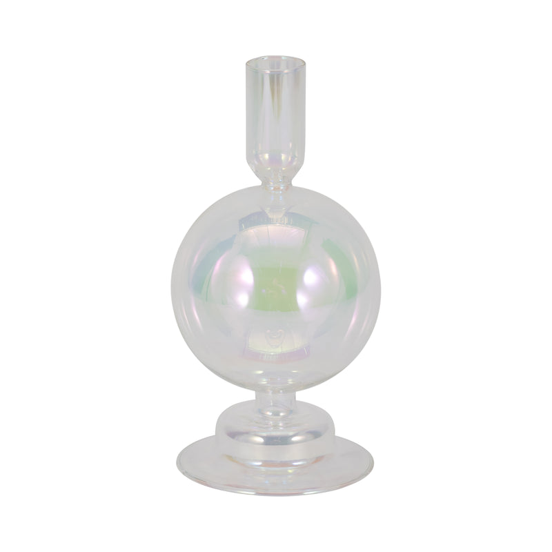 7 Glass Bubble Taper Candle Holder, Luster