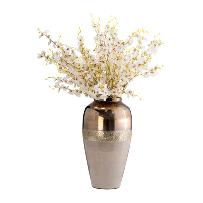 GLASS, 20 METALLIC VASE, CHAMPAGNE