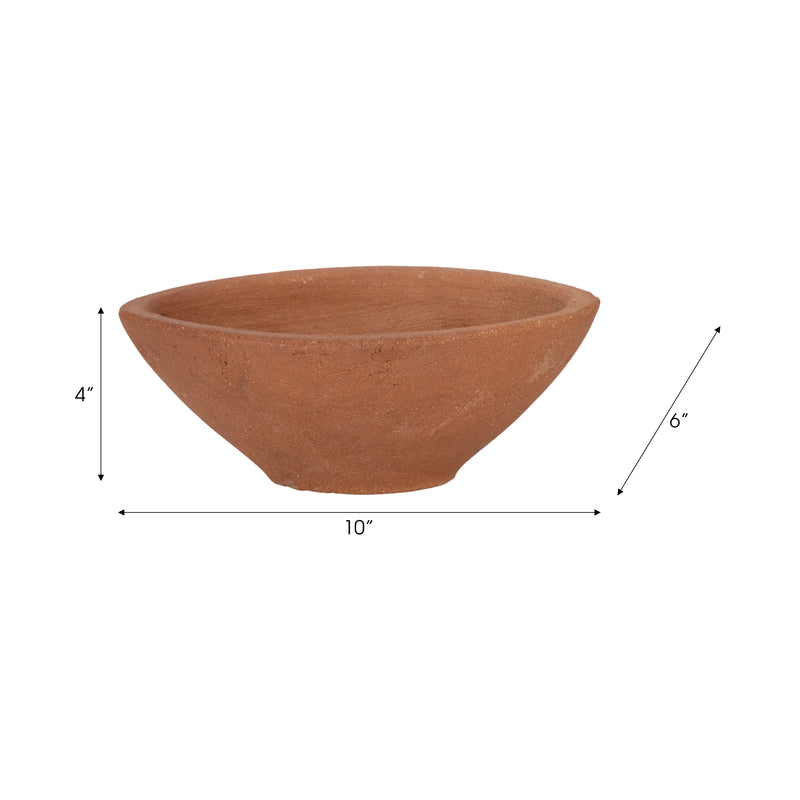 10 Tapered Terracotta Bowl, Natural