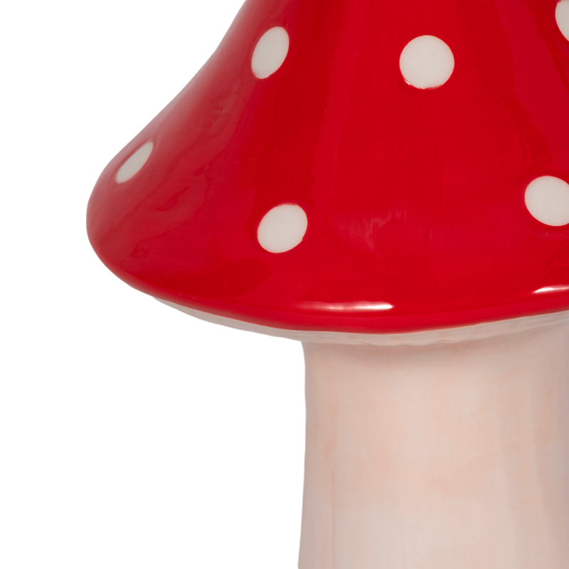 8 White Dot Fairy Mushroom, Red/white