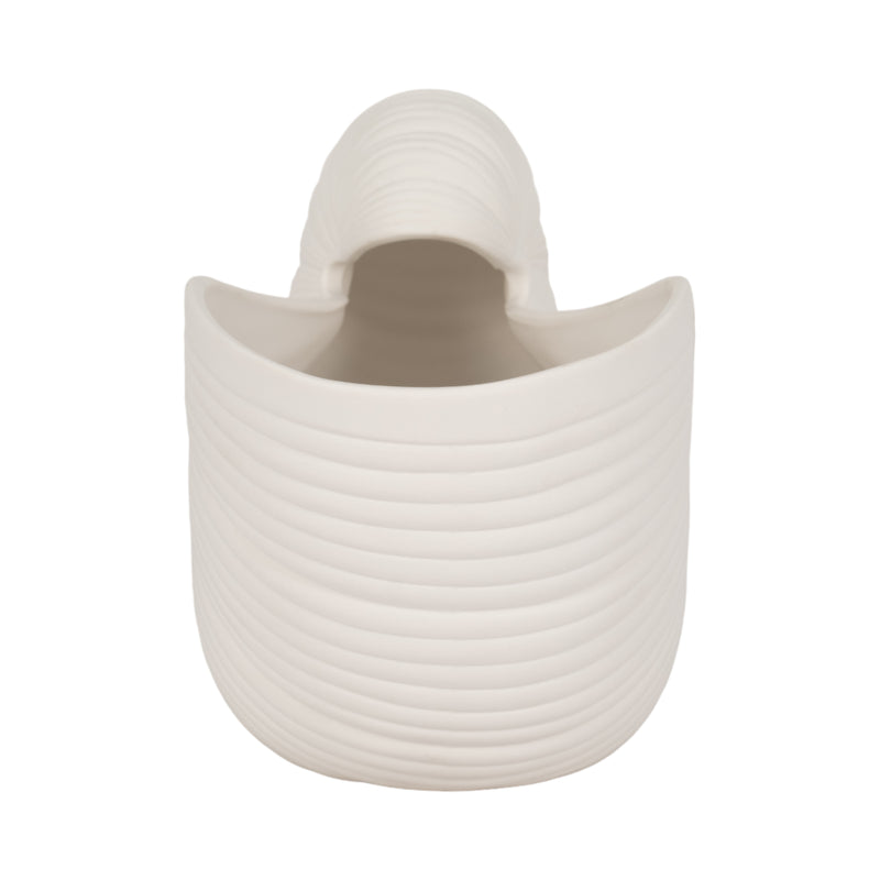 10 Nautilus Shell Planter, White