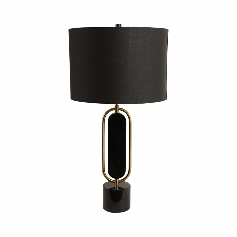 Metal/marble 30 Table Lamp, Gold/black