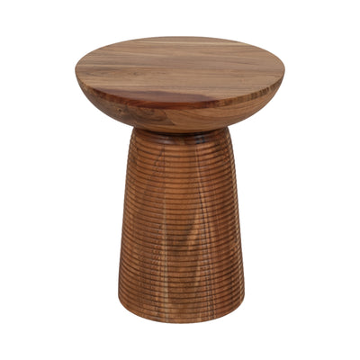 20 Grooved Base Wood Accent Table, Natural