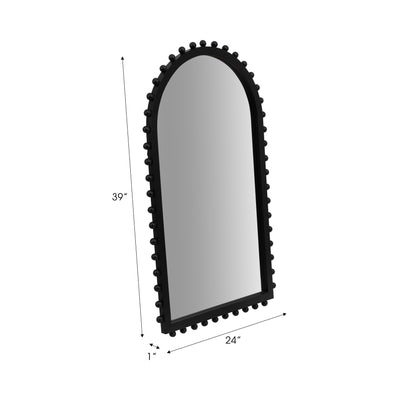 WOOD, 24X39 BEADED ARCH MIRROR, BLACK