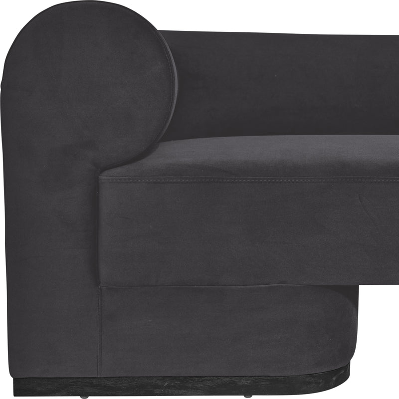 MODERN SOFA - BLACK OAK BASE,  GUNMETAL