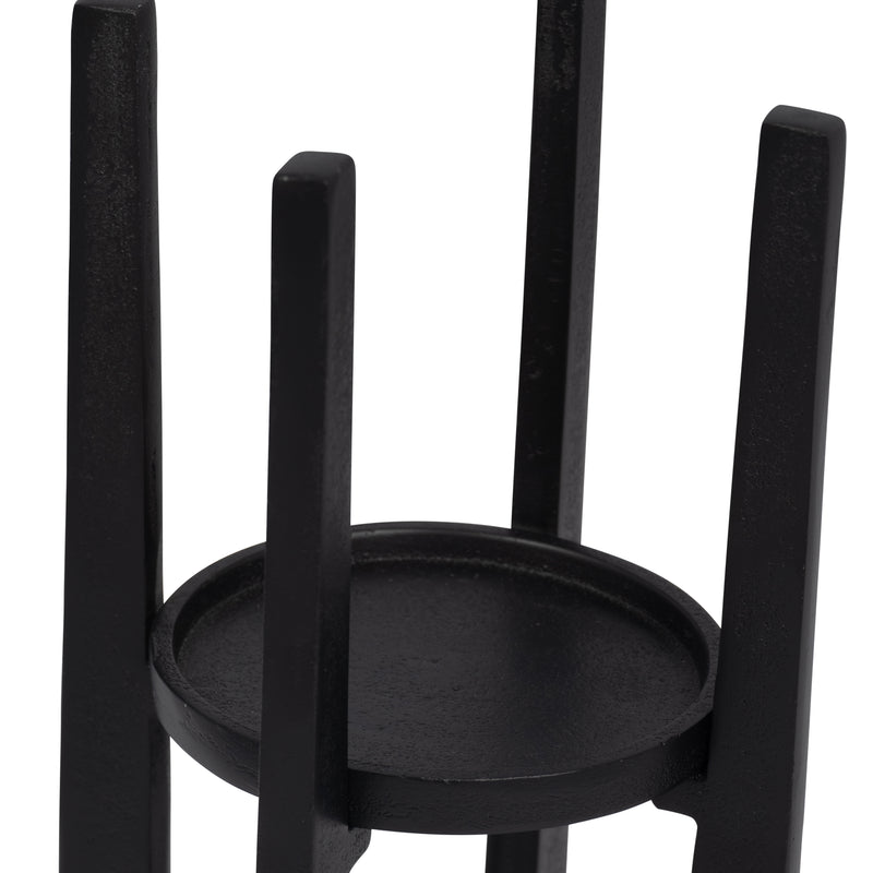 METAL, 12 PILLAR CANDLE HOLDER, BLACK