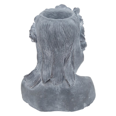 RESIN, 19 LADY W/ ROSES, GRAY