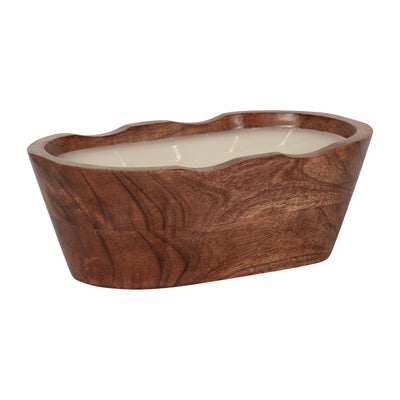 WOOD, 9 19 OZ OVAL BOWL SCENTED CANDLE, NATURAL