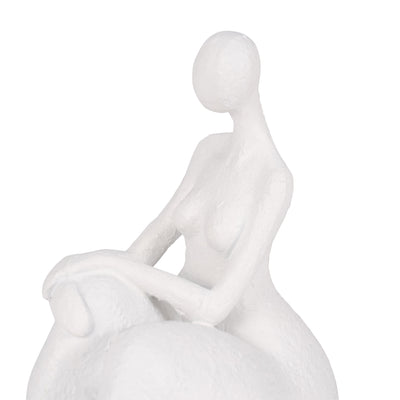 S/2 Sitting Ladies Bookends, White