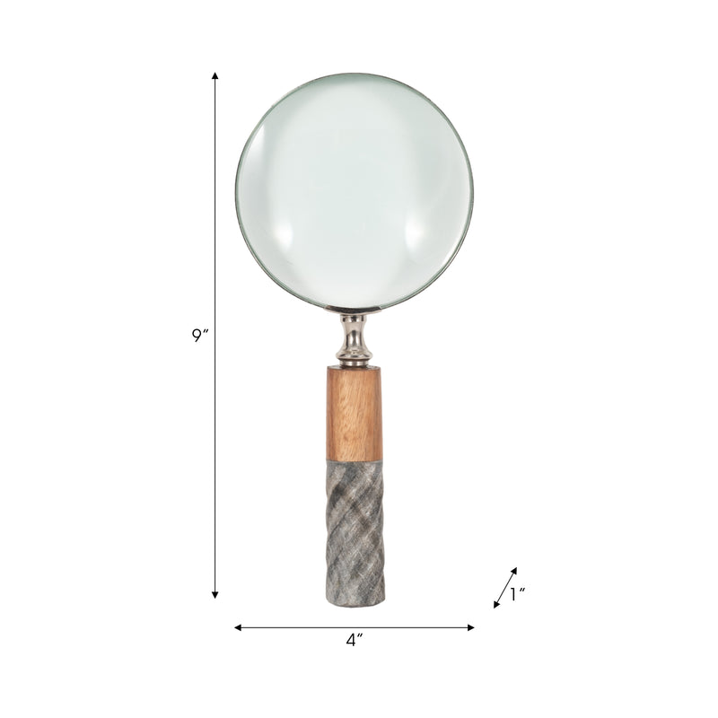 4D MAGNIFYING GLASS IN RESIN HANDLE, 2-TONE