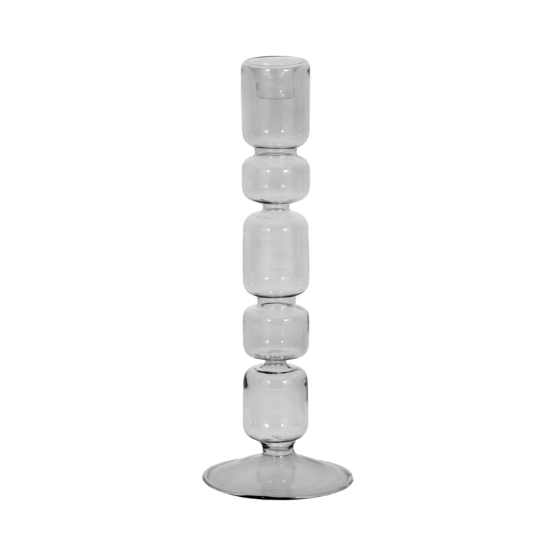 10 Mixed Bubble Taper Candleholder, Smoke