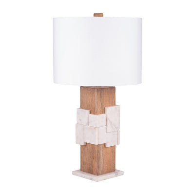 Marble, 18h Table Lamp, White