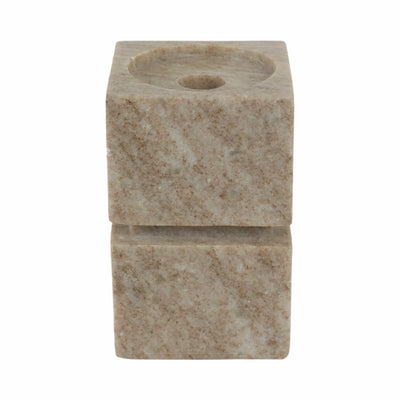 6 Onyx Marble Stacked Cubes Pillar Candleholder,