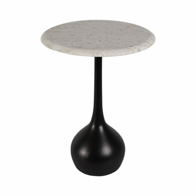 20 Travertine Accent Table Ball Base, Wht/blk