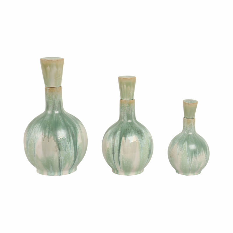 S/3 9/12/14 Sherwood Ceramic Bottles