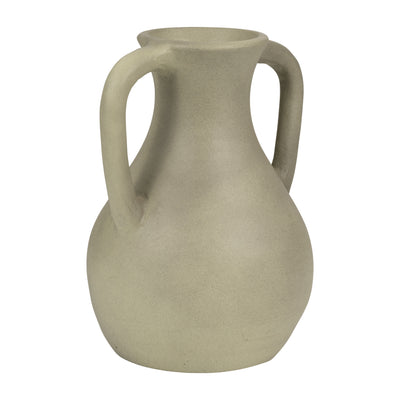 TERRACOTTA, 11 JUG VASE W/ HANDLES, SAGE GREEN