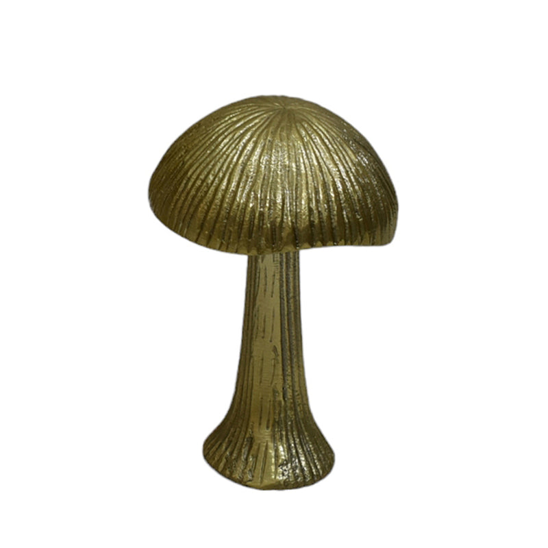 6 Ridged Metal Mushroom, Gold